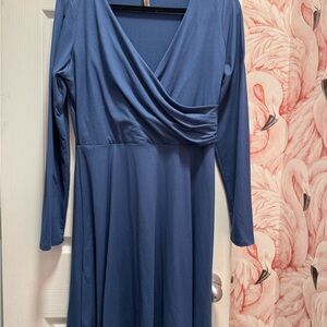 Gilli Steel Blue Long Sleeve Dress